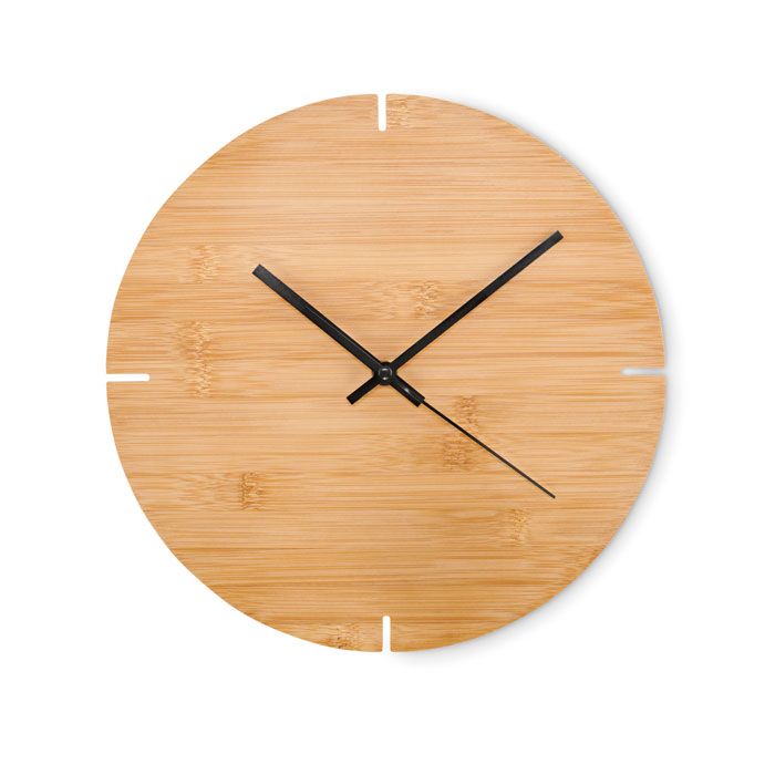 ESFERE. Orologio da parete in bamboo